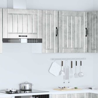 Keukenwandkast Lucca bewerkt hout betongrijs 3