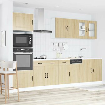 7-delige Keukenkastenset Kalmar bewerkt hout sonoma eikenkleur 3