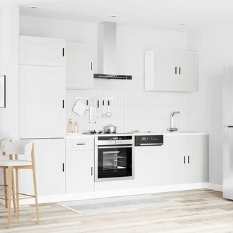 7-delige Keukenkastenset Porto bewerkt hout wit 3