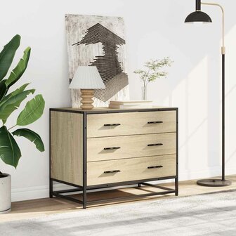 Ladekast 70x41x56 cm bewerkt hout sonoma eikenkleurig 3