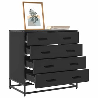Ladekast 70x41x70 cm bewerkt hout zwart 1