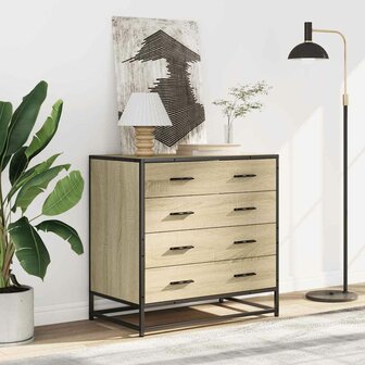 Ladekast 70x41x70 cm bewerkt hout sonoma eikenkleurig 3
