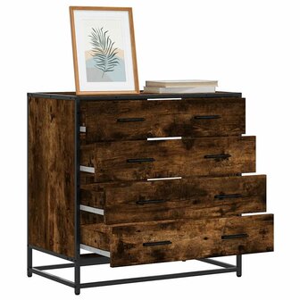 Ladekast 70x41x70 cm bewerkt hout gerookt eikenkleurig 1