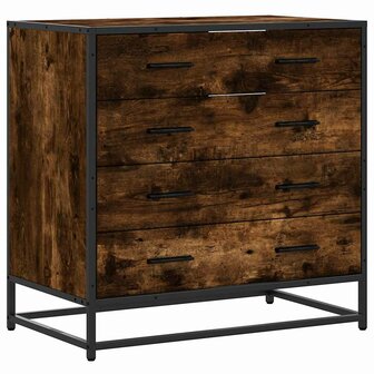 Ladekast 70x41x70 cm bewerkt hout gerookt eikenkleurig 2