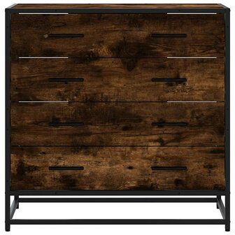 Ladekast 70x41x70 cm bewerkt hout gerookt eikenkleurig 4