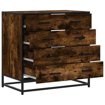 Ladekast 70x41x70 cm bewerkt hout gerookt eikenkleurig 5