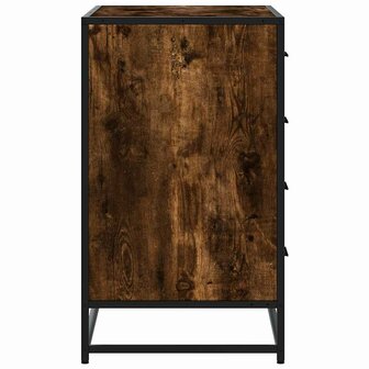 Ladekast 70x41x70 cm bewerkt hout gerookt eikenkleurig 6