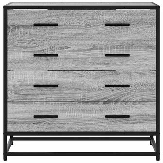 Ladekast 70x41x70 cm bewerkt hout grijs sonoma eikenkleurig 4