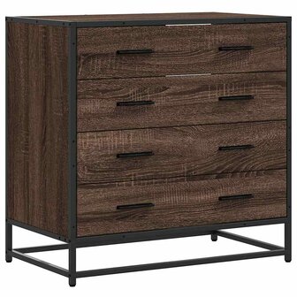 Ladekast 70x41x70 cm bewerkt hout bruin eikenkleur 2