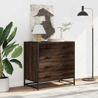 Ladekast 70x41x70 cm bewerkt hout bruin eikenkleur 3