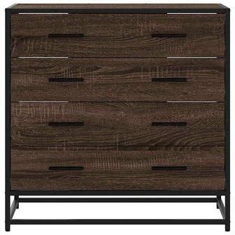 Ladekast 70x41x70 cm bewerkt hout bruin eikenkleur 4