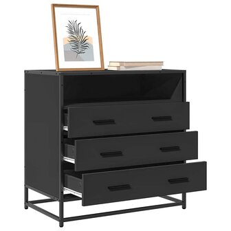 Ladekast 70x41x70 cm bewerkt hout zwart 1