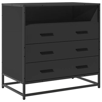 Ladekast 70x41x70 cm bewerkt hout zwart 2