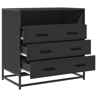 Ladekast 70x41x70 cm bewerkt hout zwart 5