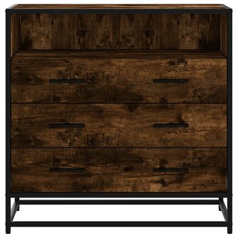 Ladekast 70x41x70 cm bewerkt hout gerookt eikenkleurig 4
