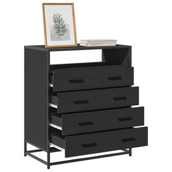 Ladekast 70x41x83,5 cm bewerkt hout zwart 1
