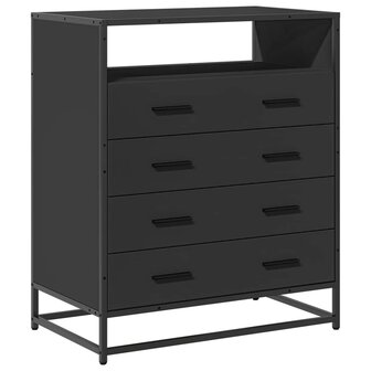 Ladekast 70x41x83,5 cm bewerkt hout zwart 2