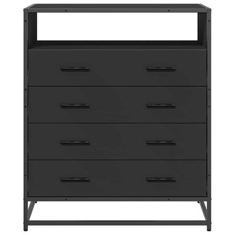 Ladekast 70x41x83,5 cm bewerkt hout zwart 4