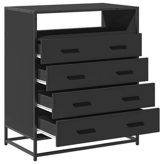 Ladekast 70x41x83,5 cm bewerkt hout zwart 5