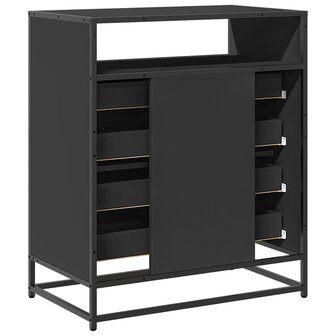 Ladekast 70x41x83,5 cm bewerkt hout zwart 7