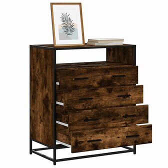 Ladekast 70x41x83,5 cm bewerkt hout gerookt eikenkleurig 1