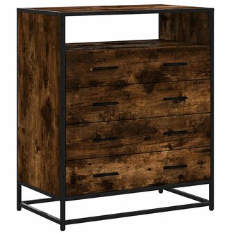 Ladekast 70x41x83,5 cm bewerkt hout gerookt eikenkleurig 2
