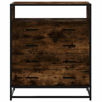 Ladekast 70x41x83,5 cm bewerkt hout gerookt eikenkleurig 4