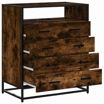 Ladekast 70x41x83,5 cm bewerkt hout gerookt eikenkleurig 5