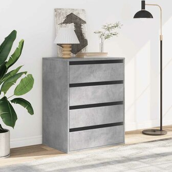 Ladekast 60x41x76 cm bewerkt hout betongrijs 3