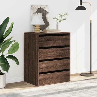 Ladekast 60x41x76 cm bewerkt hout bruin eikenkleurig 3
