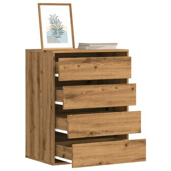 Ladekast 60x41x76 cm bewerkt hout artisanaal eikenkleurig 1