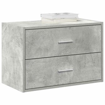 Kast met 2 lades 60x31x40 cm bewerkt hout betongrijs 1