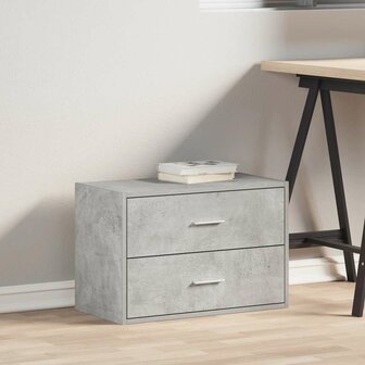 Kast met 2 lades 60x31x40 cm bewerkt hout betongrijs 3