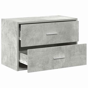 Kast met 2 lades 60x31x40 cm bewerkt hout betongrijs 5