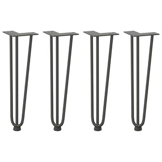 Haarspeld tafelpoten 4 st 42 cm massief staal antracietkleurig 2