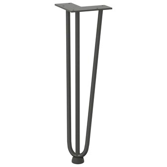Haarspeld tafelpoten 4 st 42 cm massief staal antracietkleurig 4