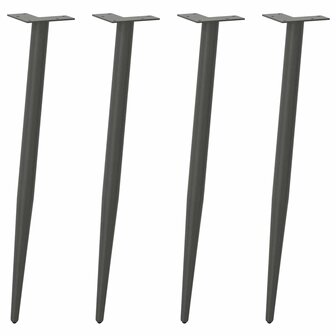 Salontafelpoten conische vorm 4 st 72-73 cm staal antraciet 1