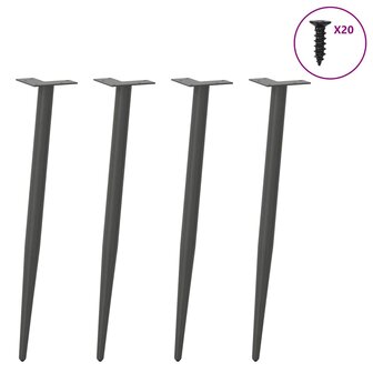 Salontafelpoten conische vorm 4 st 72-73 cm staal antraciet 3