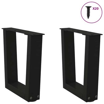 Eettafelpoten 2 st V-vormig 40x(30-31,3) cm staal zwart 3