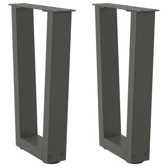 Eettafelpoten 2 st V-vormig 28x(42-43,3) cm staal antraciet 1