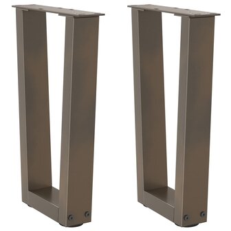 Eettafelpoten 2 st V-vormig 38x(42-43,3) cm staal naturel 1