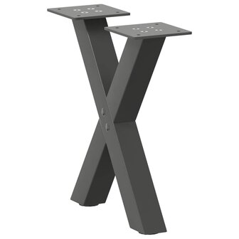 Salontafelpoten 2 st X-vormig 37x(30-31) cm staal antraciet 1
