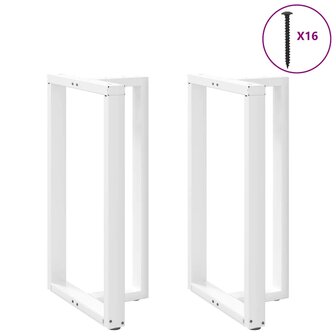 Bartafelpoten 2 st T-vormig 60x35x(100-101) cm staal wit 3