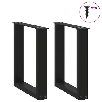 Salontafelpoten 2 st U-vormig 38x(42-43) cm staal zwart 3