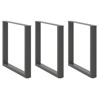 Salontafelpoten 3 st U-vormig 80x(72-73) cm staal antraciet 1