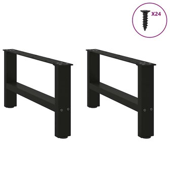 Salontafelpoten 2 st 60x(30-31) cm staal zwart 4