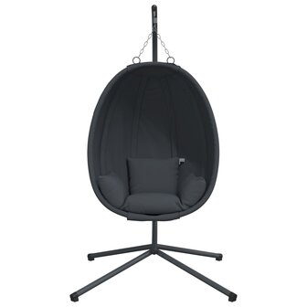 Hangstoel met standaard stof en staal antracietkleurig 4