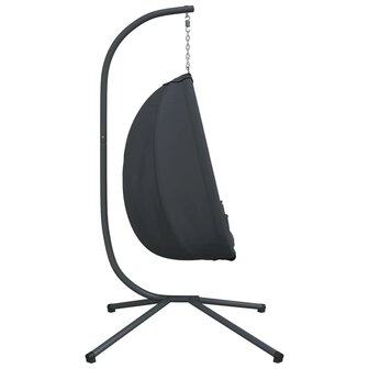 Hangstoel met standaard stof en staal antracietkleurig 5