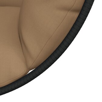 Hangstoel met standaard rattan en staal taupe 7