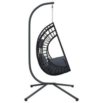 Hangstoel met standaard rattan en staal antracietkleurig 5